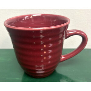 Todays Home Stoneware Red Stoneware Coffee Tea Cocoa Ribbed Design Mug READ